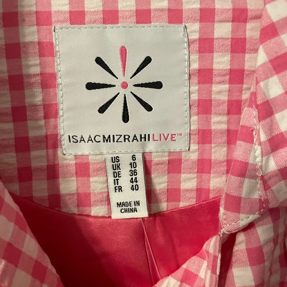 NWOT Issac Mizrahi Live Gingham Jacket - Picture 15 of 16